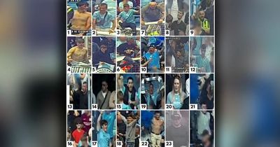 Police release 24 CCTV images of people wanted for questioning over chaos at Manchester City-Villa title-winning game