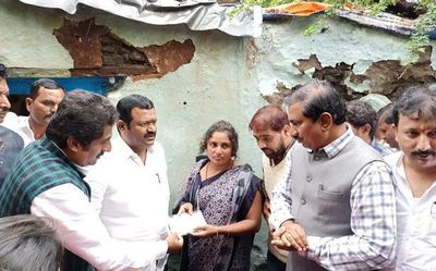 Minister visits rain-hit villages, distributes cheques