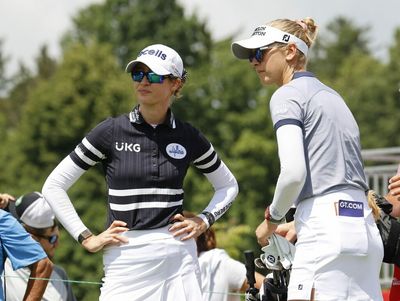 Sisters Jessica Korda and Nelly Korda off to strong start at rain-soaked LPGA team event