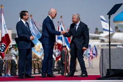 The Latest: Biden, Israeli PM Lapid, meet in Jerusalem