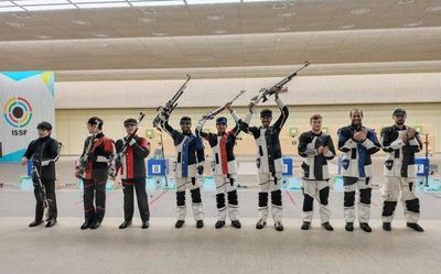 ISSF World Cup | Indian men clinch gold in 10m air rifle team event; women's team bags silver
