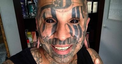 Tattoo-covered man has chunks of flesh removed from head to spell out devilish message