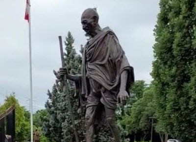 Indian government expresses ‘deep anguish’ after Gandhi statue vandalised in Canada