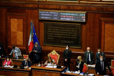 Italy's Draghi wins confidence vote, but 5-Star boycotts motion
