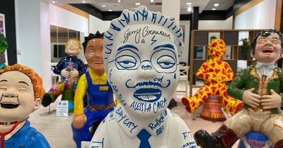 Calvin Harris and Gerry Cinnamon signed Oor Wullie on show in Overgate