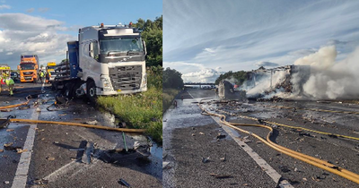 Horror images from scene of lorry crash at Scottish border show HGV completely destroyed