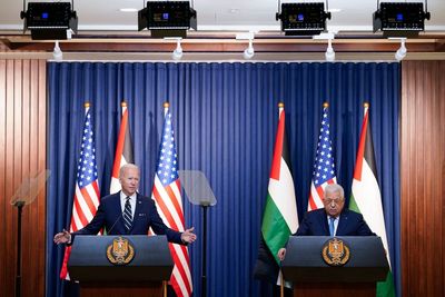 Biden says he remains committed to two-state solution during West Bank visit