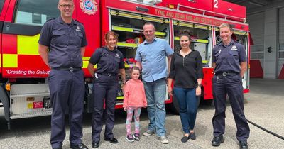 Canadian firefighter travels over 3,000 miles to visit Newcastle fire station in honour of heroic Geordie grandad