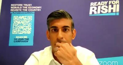 Rishi Sunak says his weakness is being too 'perfect' in front of mis-spelt sign