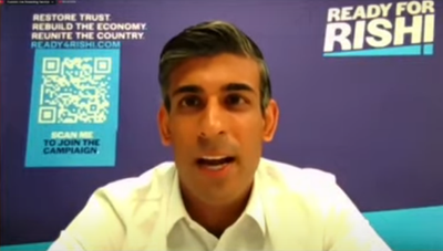 Rishi Sunak mocked by eagle-eyed viewers over spelling mistake on Tory leadership campaign banner