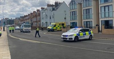 Pedestrian, 45, taken to hospital after collision with van on promenade in Whitley Bay