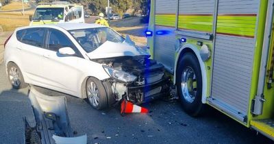 Motorist hits fire truck after failing to scrape ice from windscreen