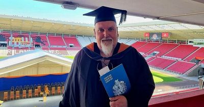 Grandad who was 'six hours from dying' graduates from the University of Sunderland