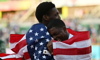 Fred Kerley runs down astonishing gold as US men sweep 100m at Worlds