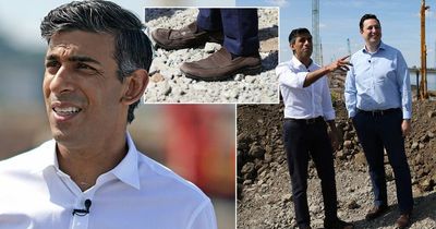 Rishi Sunak wears £490 Prada suede shoes on visit to a building site