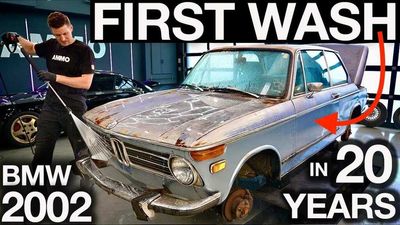 See 1973 BMW 2002 Get First Wash And Detail In 20 Years