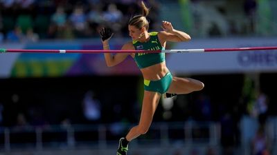 Australian pole vaulter Nina Kennedy wins a bronze medal at World Athletics Championships in US