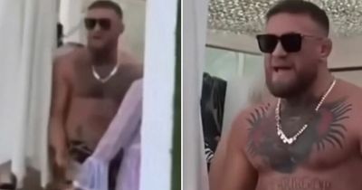 Conor McGregor reacts aggressively after hat is thrown at UFC star in Ibiza