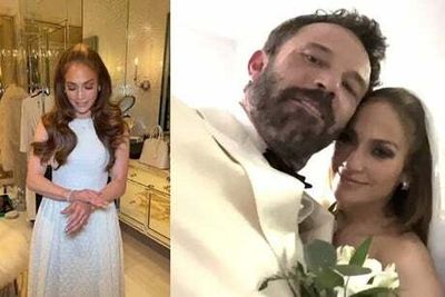 Jennifer Lopez wears “something old” to marry Ben Affleck in Las Vegas