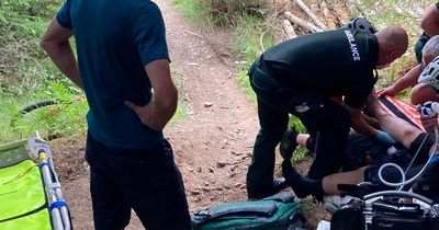 Injured mountain biker rescued after falling in Scots forest