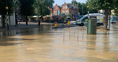 Major incident as water main BURSTS in ferocious heatwave and forces schools to close