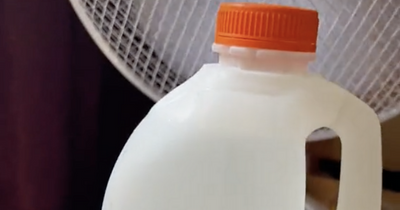 Woman explains how to make DIY air con at home using milk bottle and ice