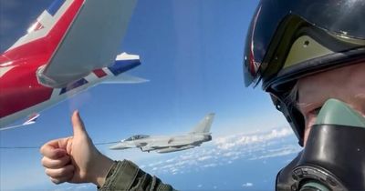 Chillaxing Boris Johnson takes selfie video in a Typhoon jet in jolly last days as PM