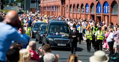 Andy Goram Rangers respects paid as fans pack streets outside Ibrox as funeral cortege passes