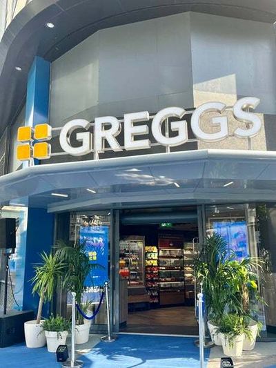 Roll out the blue carpet! Mega Greggs store opens in Leicester Square recreating a glitzy film premiere