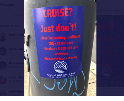 ‘You are NOT welcome in Norway!’: Anti-cruise posters warn off passengers arriving in Norwegian ports