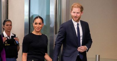 Prince Harry and Meghan Markle arrive at UN headquarters ahead of his keynote speech