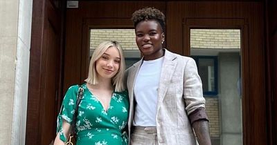 Nicola Adams and Ella Baig beam in cute snaps with baby son as they leave hospital