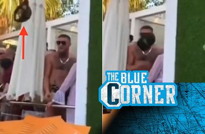 Conor McGregor reacted perfectly to someone throwing a hat at him during a party in Ibiza