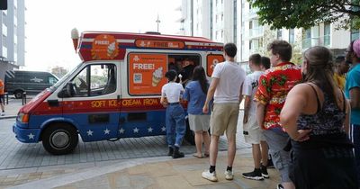 Ice cream van giving away free 99s in Liverpool today