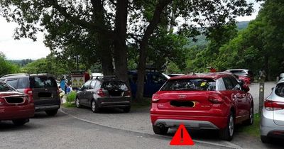 Tourists blasted for 'dangerous' parking at Loch Lomond during busy heatwave