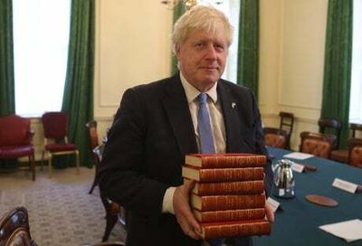 Boris Johnson receives first edition Winston Churchill books as farewell gift