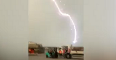 Jaw dropping video captures lightning strike scaffolding as Ireland thunderstorm warning issued