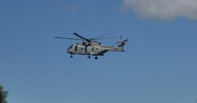 WATCH: Royal Navy helicopter spotted flying over Lanarkshire town