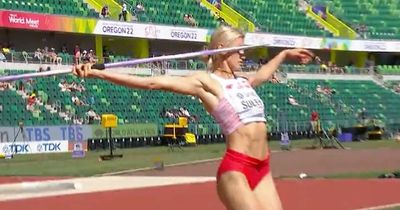 Fans in hysterics at heptathlete’s bizarre javelin run-up at World Championships