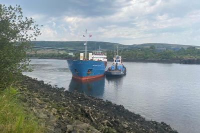 Rescue needed after huge cargo ship gets stuck in the River Clyde