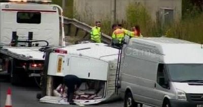 Ford Transit van overturns on M62 causing 'huge delays'