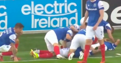 Linfield defender almost loses his teeth amid comic celebrations