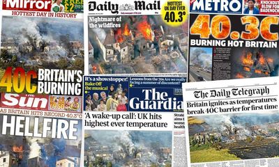 ‘Hellfire’: what the papers say about UK’s hottest ever day