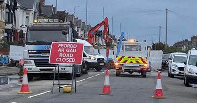 Newport residents without water after burst pipe closes main road