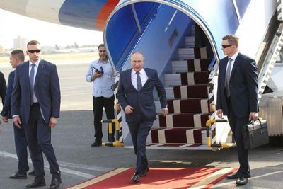 Russian president Vladimir Putin visits Tehran for talks with Iran and Turkey