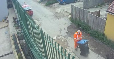 Killer lorry driver caught on chilling CCTV pushing wheelie bin with woman's body inside