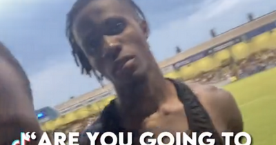 Wilfried Zaha reacts with disgust after being asked about Manchester United return