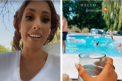 Stacey Solomon turns pool into the ‘village lido’ after kids’ school cancelled in heatwave