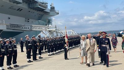 Charles and Camilla meet veterans to mark 40th anniversary of Falklands war