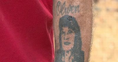 Man's tattoo of late wife is only remaining picture of her after house went up in flames